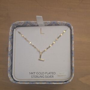 Gold Plated L Initial Necklace